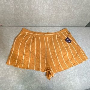 Ava Viv Midi Shorts Womens Size 4X Rust Orange White Striped